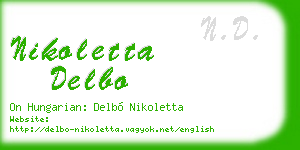 nikoletta delbo business card